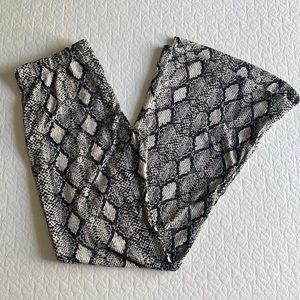 Snake print flare pants